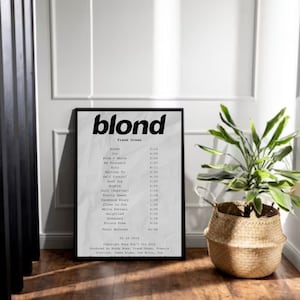 Póster de Frank Ocean Blonde, arte de pared, decoración digital, póster de música imprimible, póster de Frank Ocean, póster de Hypebeast, decoración de pared estética