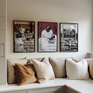 Kendrick Lamar Digital Poster Set of 3 Album Art Prints of Mr. Morale, DAMN, To Pimp a Butterfly - Home Wall Decor Gift for rap fans gift