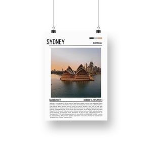 Sydney Australien Poster Wand Kunst Dekor australische Kunst ästhetische Wandkunst Reiseplakat Stadt Plakatkunst fremde Kunst wanddekor bedruckbar