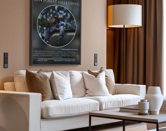 Póster de J Cole, Forest Hills Drive 2014, álbum de J Cole, Cole World, merchandising de hip hop, merchandising de J Cole, Born Sinner, póster de álbum de música, póster de rap