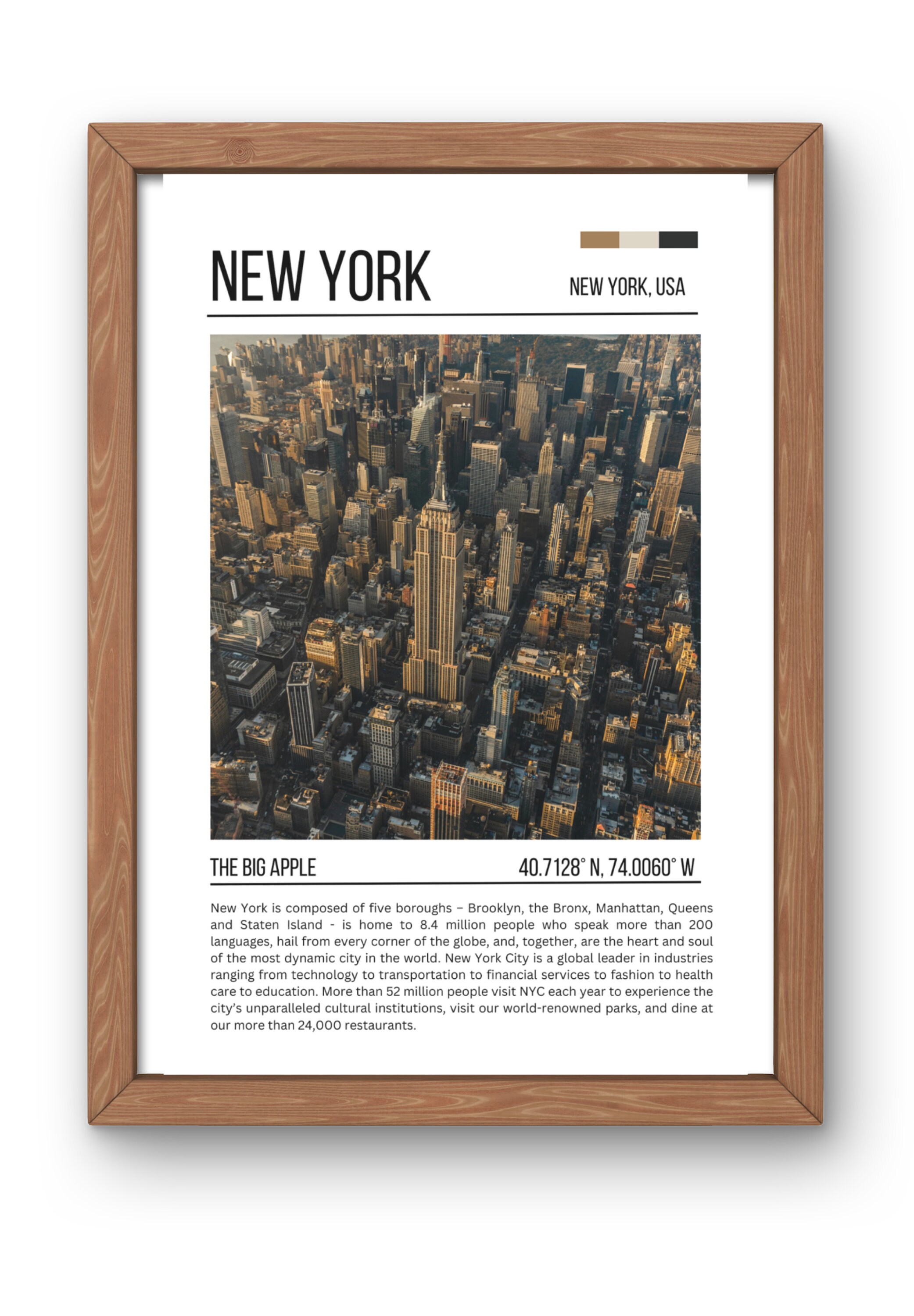 New York City Skyline Digital Poster Urban Wall Art Print Modern NYC ...