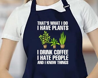 Plant Lover Gardening Apron: Coffee, Plants, and Sarcasm