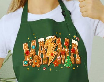 Kerstmama peperkoekschort: keukenschort voor feestdagen Mama's keukenaccessoire