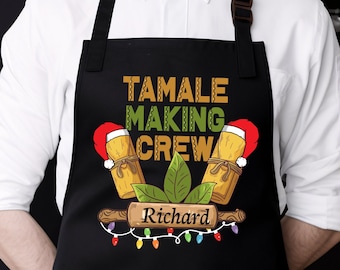 Personalized Tamale Making Crew Apron, Mexican Christmas Gift