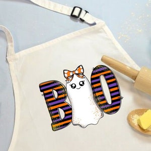 Cute Halloween Boo Apron, Spooky Women's Kitchen Gift for Mom ...