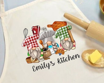 Personalized Bakery Gnome Apron: Custom Mama's Kitchen Apron