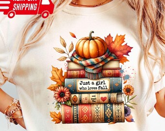 Komfort Farben Nur ein Mädchen, das Herbst Shirt liebt: Kaffee & Kürbis Saison Buch Liebhaber Shirt