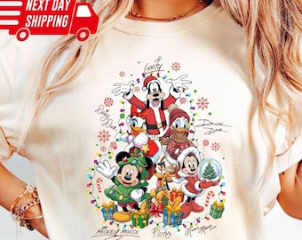 Comfort Colors Mickey and Friends Christmas Tree T-shirt