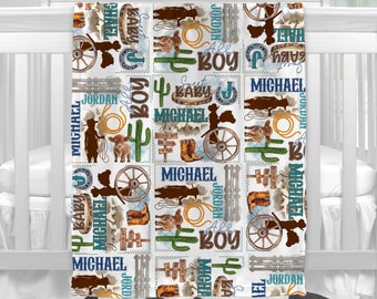 Op maat gemaakte cowboybabydeken: gepersonaliseerde western decoratie babyjongen