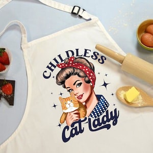 Dame sans enfant chat pour Kamala, tablier de cuisine Kamala Harris Support, cadeau de chef amateur de chat, cadeau féministe pour elle, cadeau pour les droits des femmes
