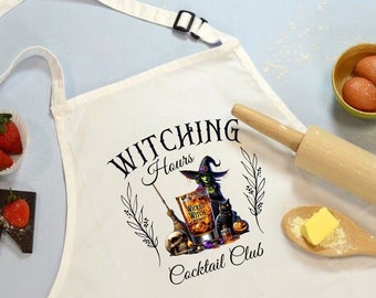Gepersonaliseerde Halloween-schort: hexed happy hour, Salem Witch-cadeau