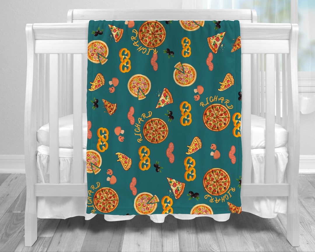 Personalized Pizza Blanket, Baby Blanket, Personalized Baby Blanket