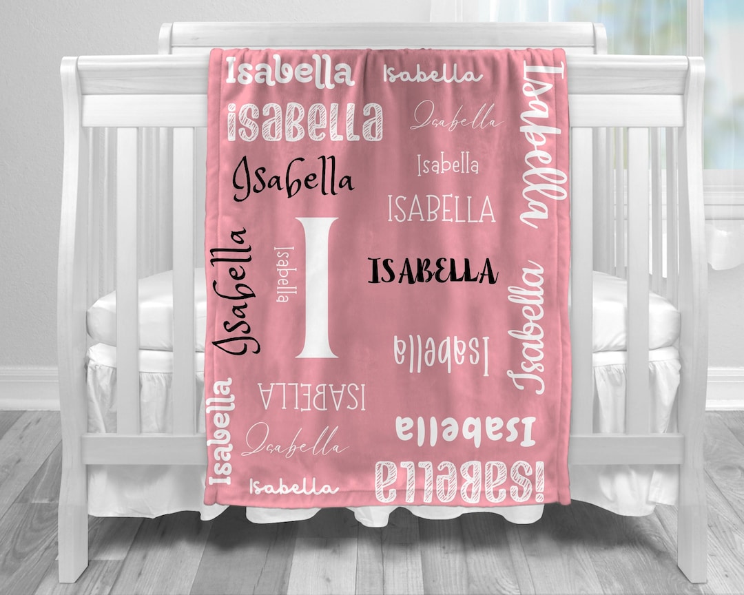 Personalized Name Blanket, Custom Baby Blanket, Baby Gift Blanket