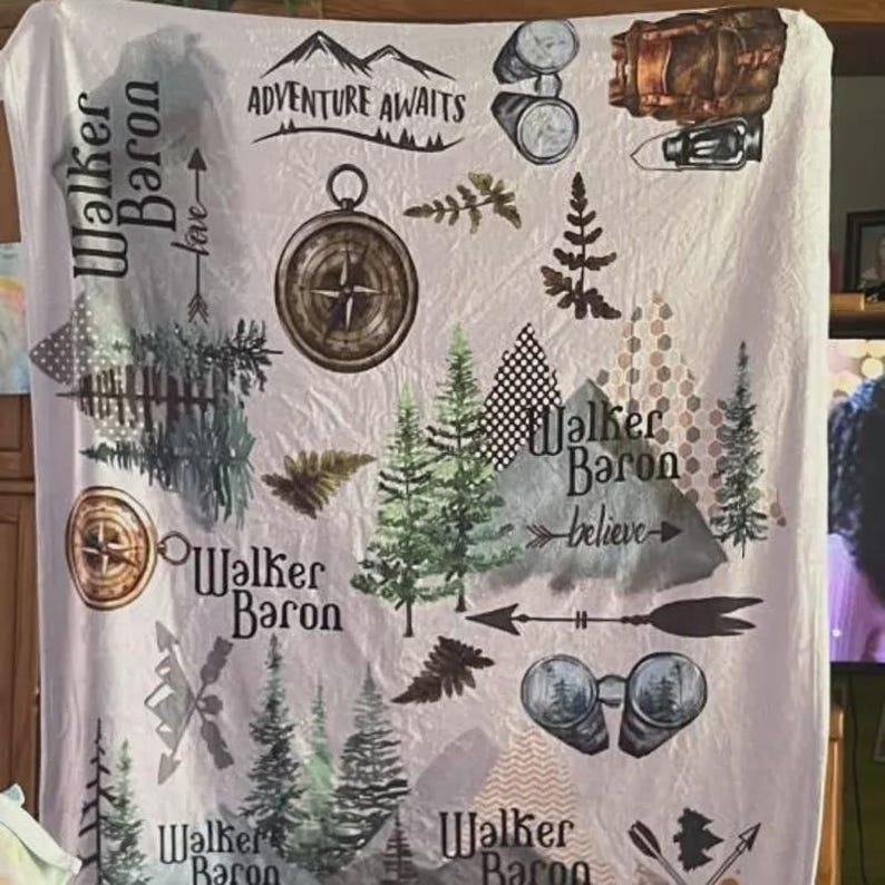 Coperta per neonati "Un'avventura personalizzata attende": Sherpa o Minky, colori e caratteri personalizzati immagine 2
