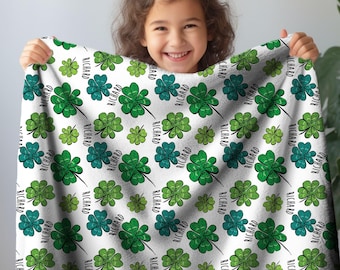 Custom Four Leaf Clover Baby Blanket: Personalized St. Patrick's Day Gift