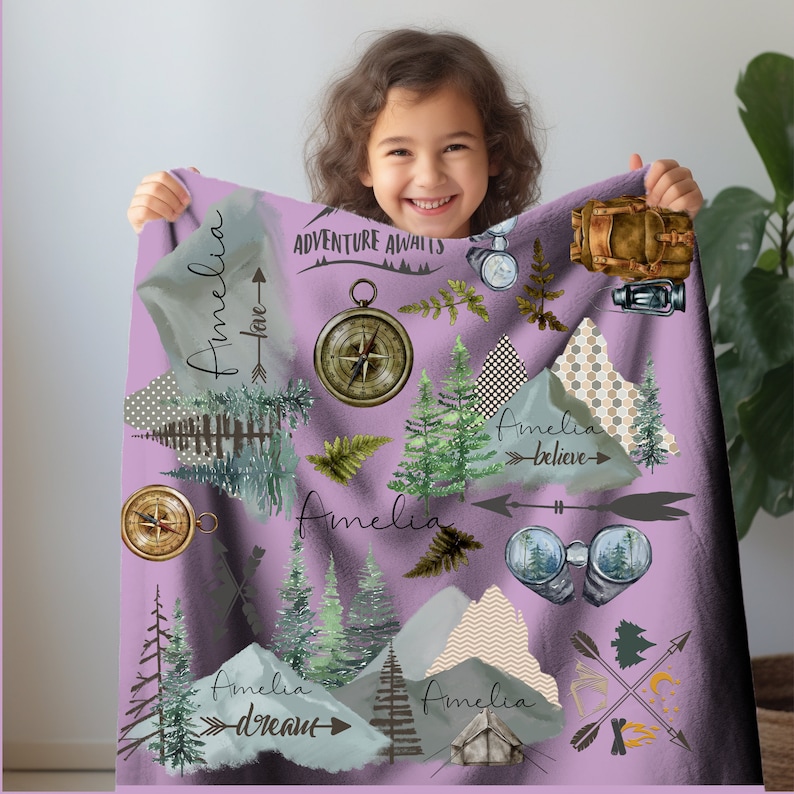 Coperta per neonati "Un'avventura personalizzata attende": Sherpa o Minky, colori e caratteri personalizzati immagine 5