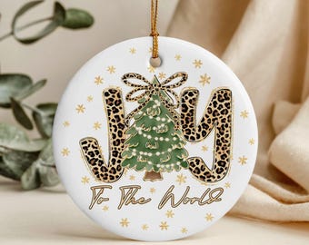 Joy To The World Leopard Ornament: Christian Christmas Tree Accessory, Jesus Lover Holiday  Decor