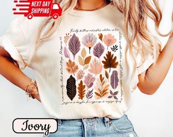 Fall Leaves Comfort Colors T-Shirt: Retro Girly Mom Tee