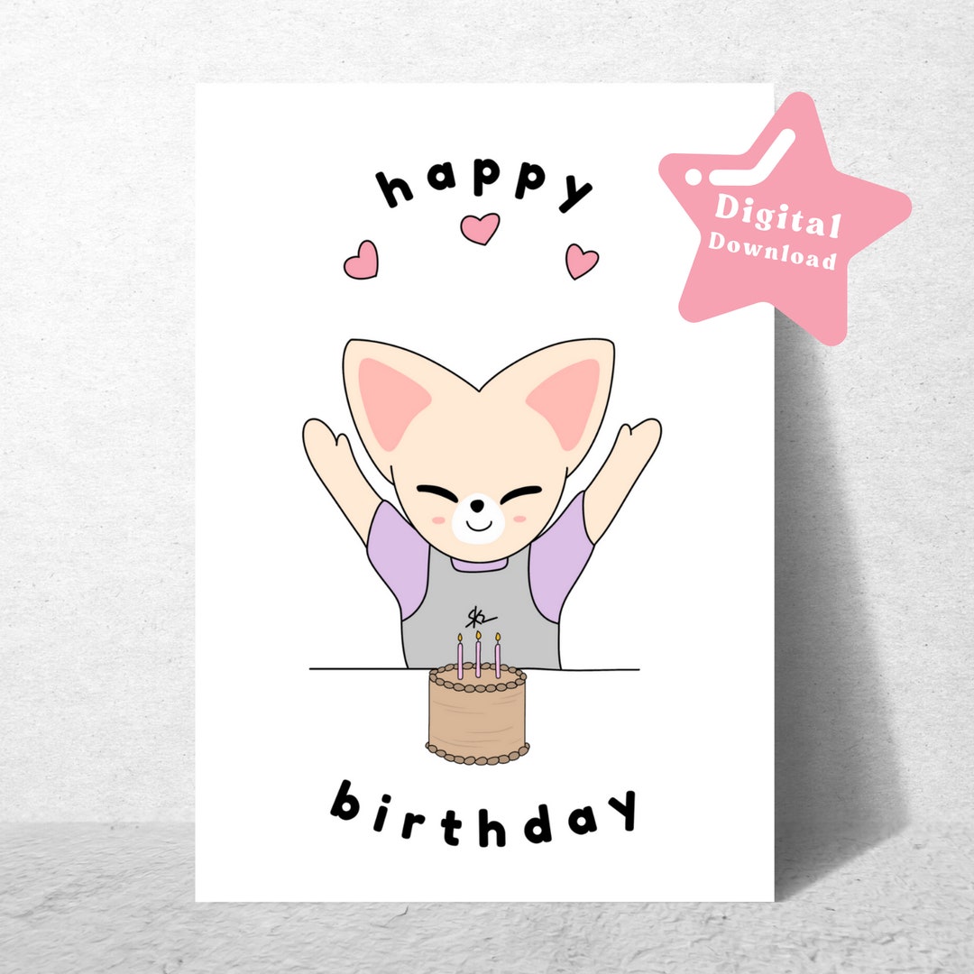 Buy Stray Kids Birthday Card Printable Digital Download - SKZOO