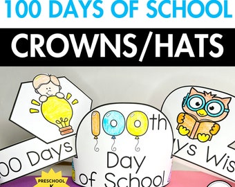 100th Day Of School Crown or Hat | 100 Days Of School Crown or Hat Craft | 100 Days Celebration Hats |100 Days Smarter Sharper Shining Wiser