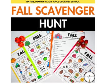 Fall Scavenger Hunt | Nature Walk Scavenger Hunt | Pumpkin Patch Scavenger Hunt | Outdoor Scavenger Hunt | Apple Orchard Field Trip | Autumn