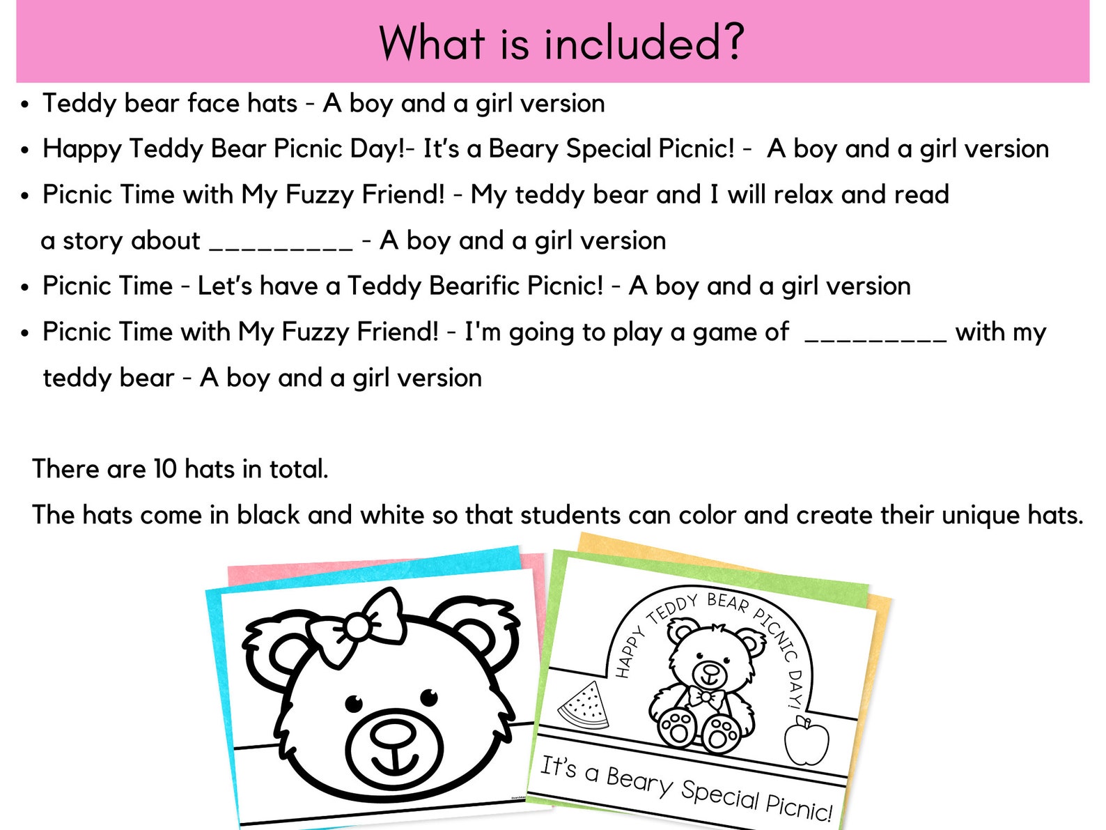 Teddy Bear Picnic Craft | Teddy Bear Hats for Teddy Bear Picnic Day ...