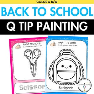 Q Tip Dot Painting - Back To School Fine Motor Activity for Preschool, Kindergarten - International Dot Day Fun Crafts