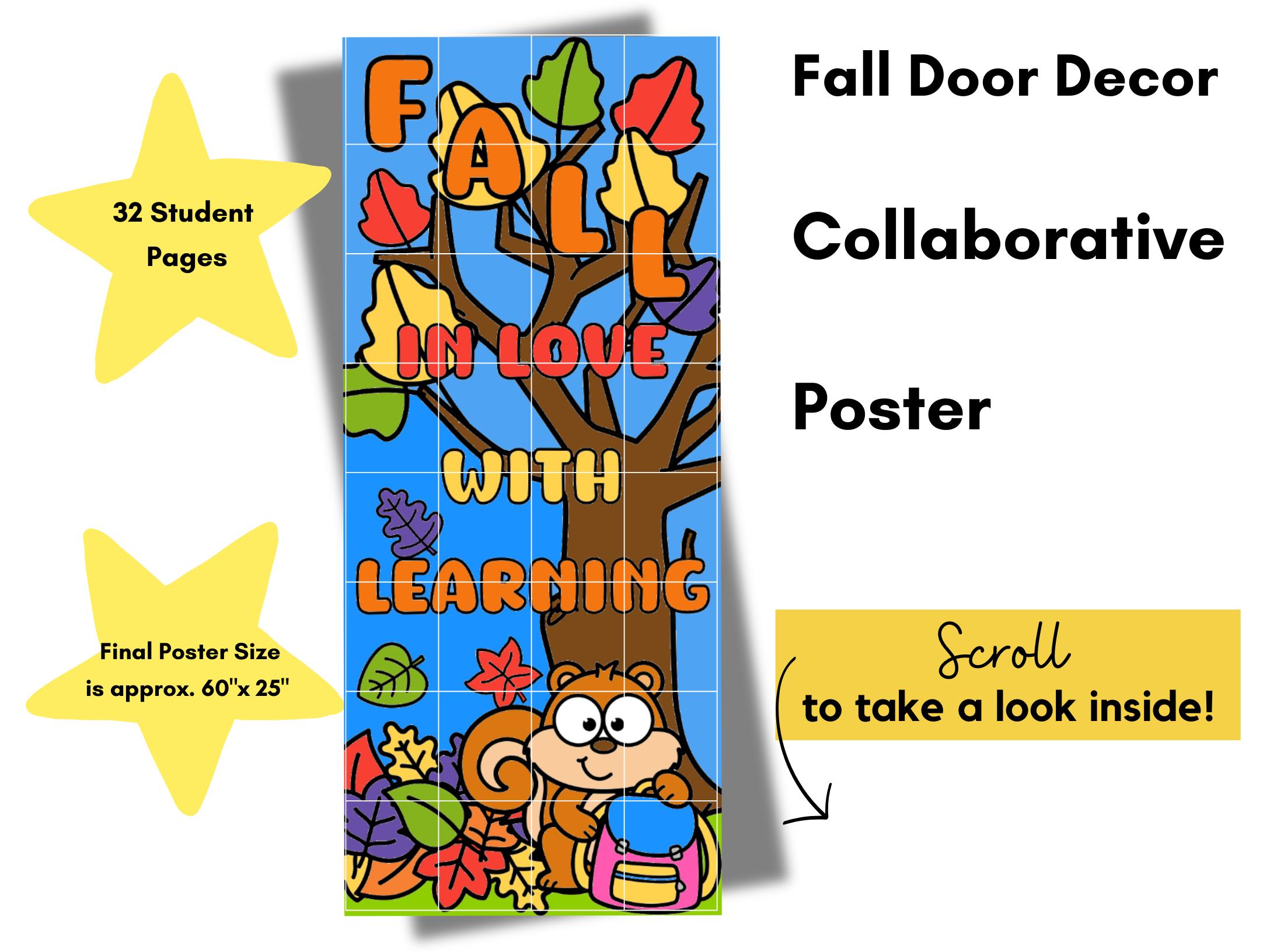 Fall Door Decorations | Collaborative Poster Fall | Fall Craft ...
