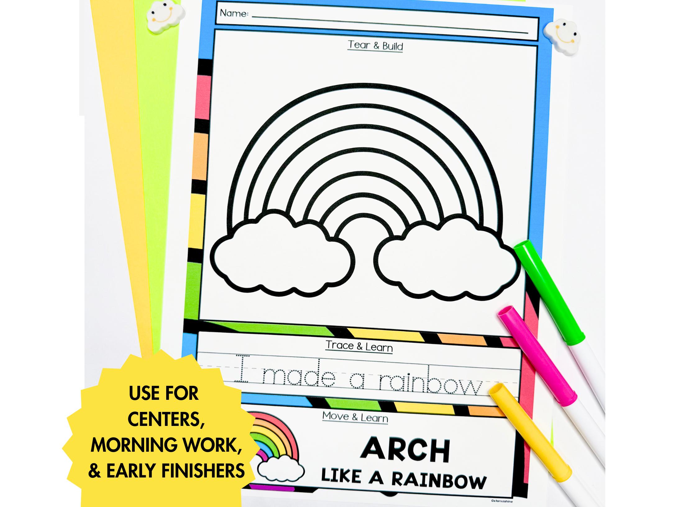 Spring Torn Paper Craft With Movement Breaks | Tear Art Kindergarten ...