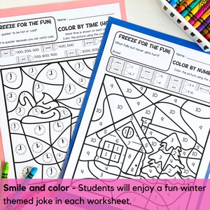 Winter Color by Code | Winter Color by Number Addition Subtraction ...