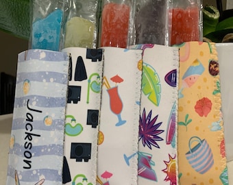 Reuseable Ice Pop Holders, Mix Match Ice Pop Koozie, Party Favors, Graduation, Childrens Birthday, Customizable, Washable, Ice Pop Holders