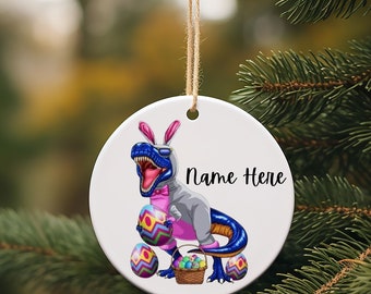 Personalized Bunny Dinosaur Easter Ornament