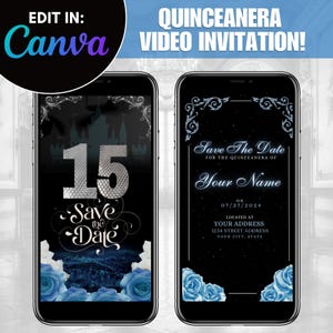 Sweet 16 Invitation, Quinceañera Video Invitation, Cinderella Video Invitation, Save The Date, Sweet 16 Invite, Princess Invitation