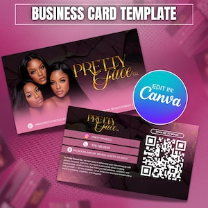 DIY Business Card Template, Beauty Business Card,DIY Canva Business Card Template for Hair Stylists, Makeup Artists, Nail Techs, Lash Techs