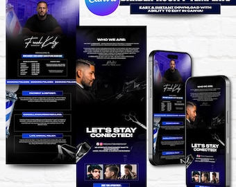 Barbershop Acuity Booking Template + Scheduling Flyer | Barber Website Template | Hair Salon Booking Site | Grooming Appointment Setup