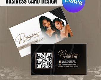 Hair Stylist Business Card Template | Modern Editable Canva Card for Braiders & Hairstylists | hair stylist business card