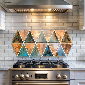 Handmade Copper Tile Backsplash, Kitchen Wall Decor, Fireplace Tiles, Art Deco Tile, Home Decoration, Kitchen Decor, Indoor and Outdoor Tile