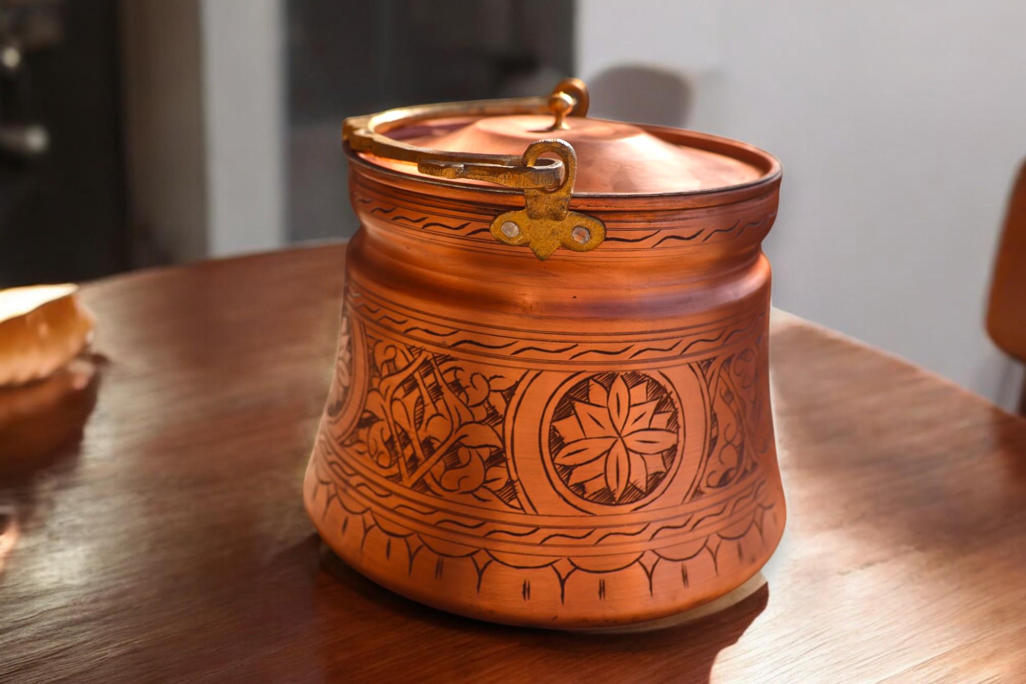 手作り銅製バクラク鍋：ヴィンテージスタイルの装飾金属細工 - Etsy 日本