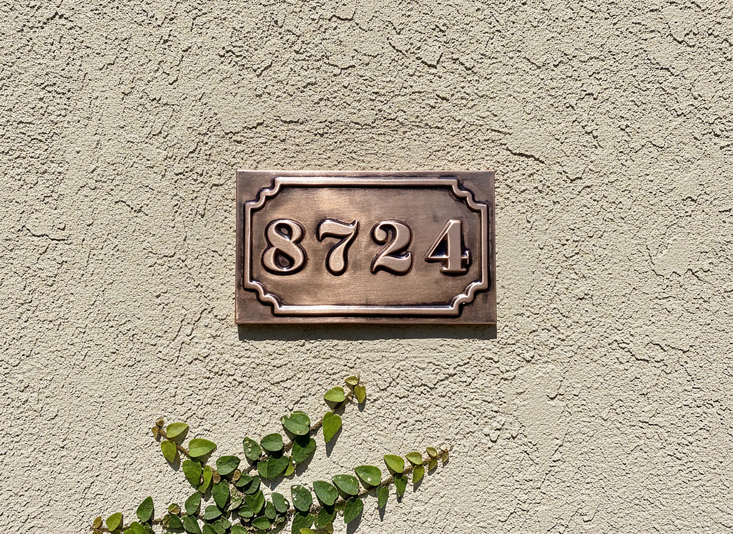 Home Number R Handmade Copper House Number Plaque: Personalized Outdoor Address Sign ...