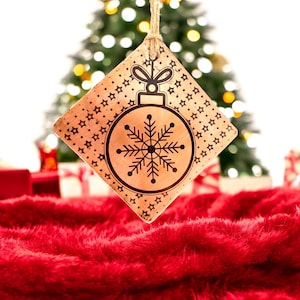 Handmade Copper Snowflake Christmas Ornament: Rustic Holiday Decor
