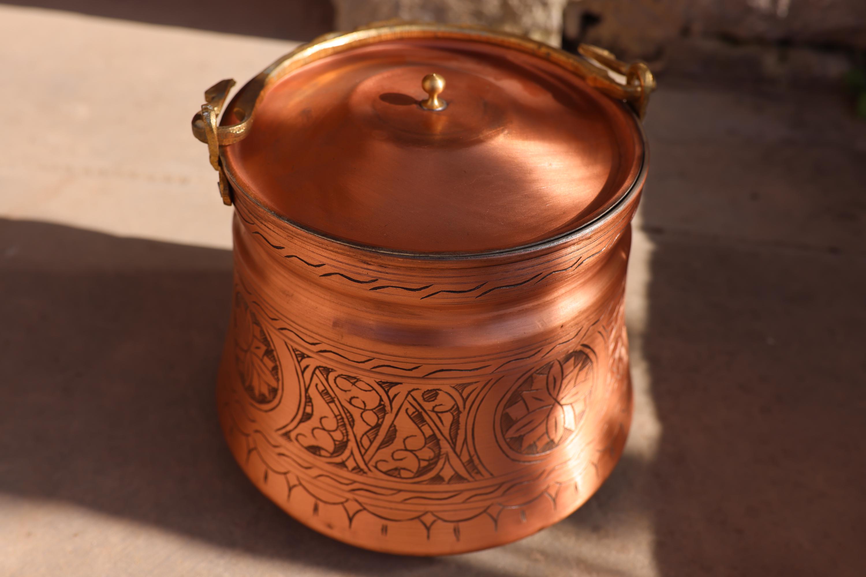 手作り銅製バクラク鍋：ヴィンテージスタイルの装飾金属細工 - Etsy 日本