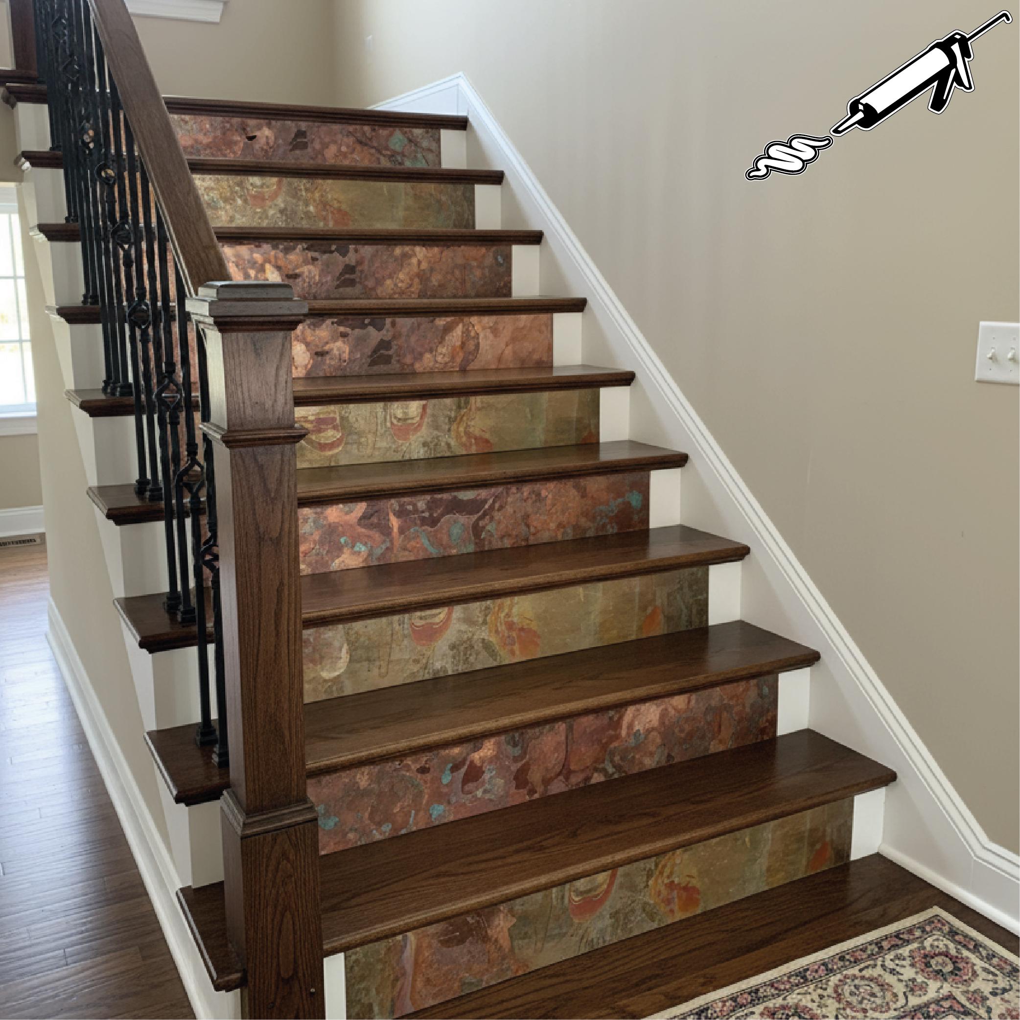 Decorative Stair Riser Covers Stair Klad Oak Veneer Tread & Riser Kit,
