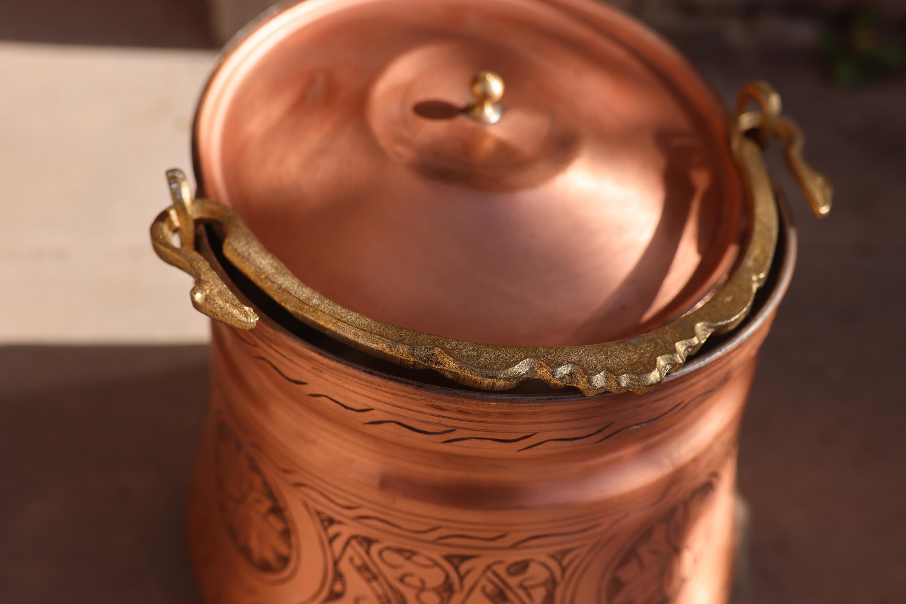 手作り銅製バクラク鍋：ヴィンテージスタイルの装飾金属細工 - Etsy 日本