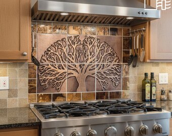 Decorazione murale in rame con albero della vita fatta a mano: decorazione per interni/esterni