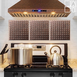 Handmade Copper Wall Tile: Kitchen Backsplash, Home Decor (7.8x7.8 inches)