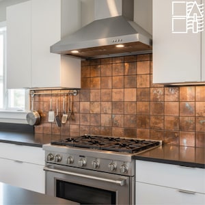 Handmade Copper Wall Tile: Backsplash, Fireplace Art, Home Decor