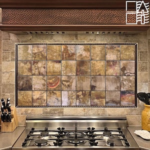 Handmade Copper Tile Backsplash, Kitchen Wall Decor, Fireplace Tiles, Art Deco Tile, Laundry Wall Tiles, Kitchen Decor, Kitchen Splashback