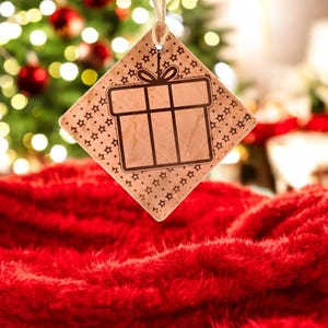 Handmade Copper Christmas Ornament: Rustic Gift Box Design