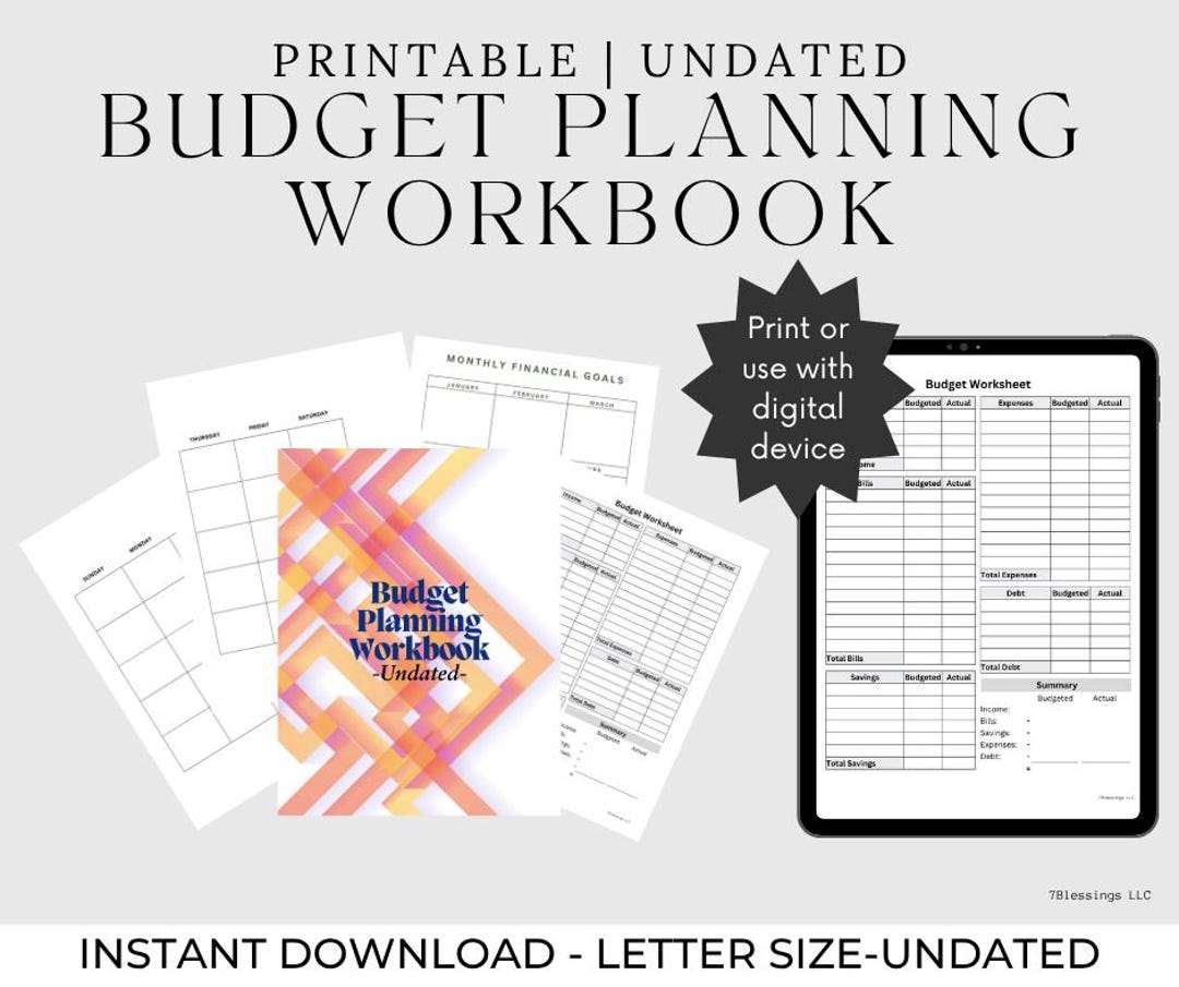 Printable Budget Planning Workbook-pdf - Etsy