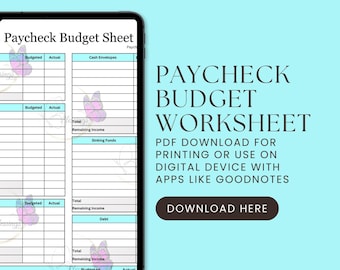 Paycheck Budget Worksheet (PDF)